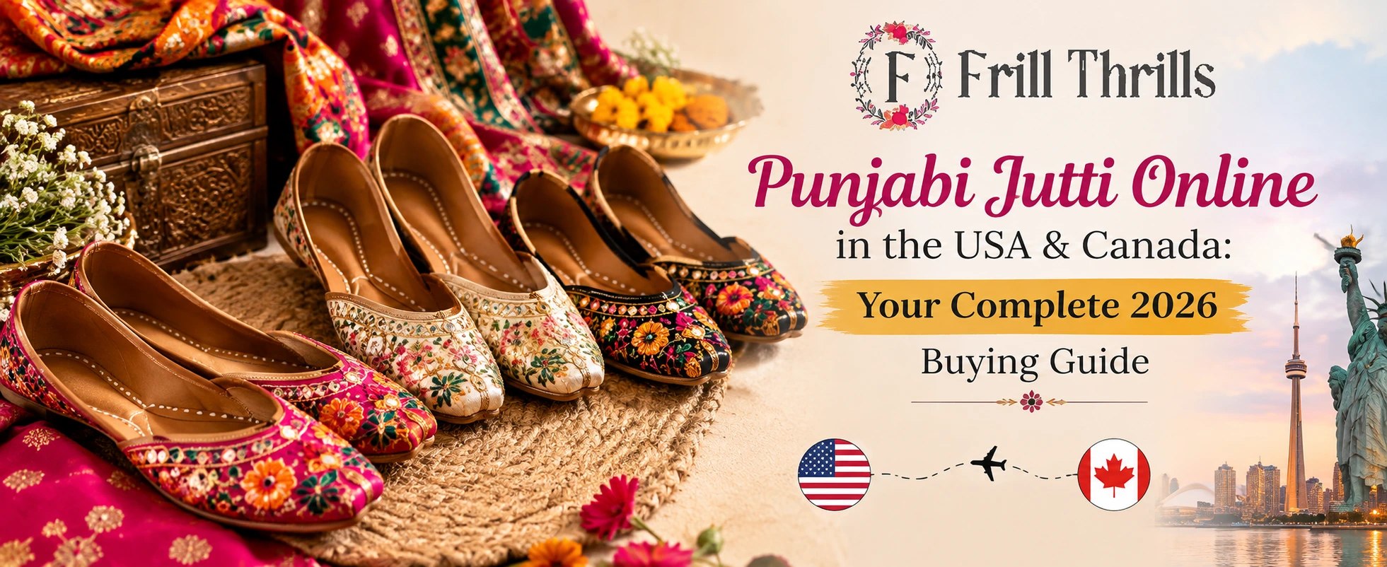 Punjabi jutti for women shipped to USA and Canada — Frill Thrills